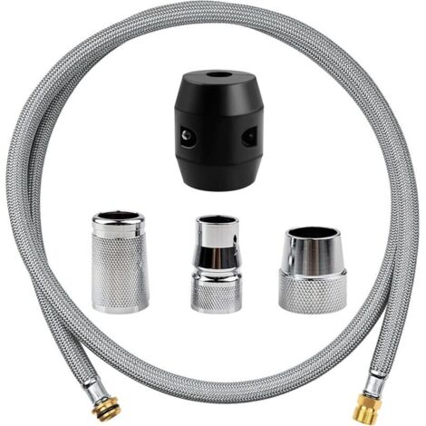 Bardusch-Flexible de Douche, Tuyau Tressé en Acier Inoxydable, avec 3 Adaptateurs, Tuyau Douche Acier Inoxydable aux Robinets de Cuisine et aux Robinets e Réservoir de Salle de Bain, with Weight Ball (1/5)