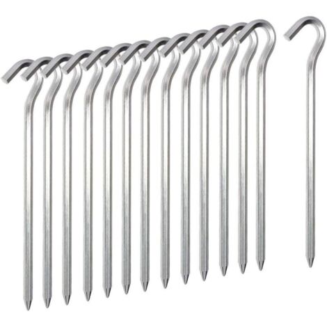 Bardusch-Piquet de tente 14 PCS, crochets de tente en métal de 18 cm, tente légère en alliage d'aluminium Piquets de sol durs piquets de jardin clous pour auvent de camping bâche de filet de voyage (1/5)