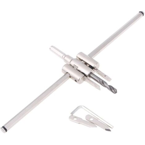 Bardusch-Scie cloche circulaire Scie cloche circulaire en alliage réglable avec outils de travail du bois de coupe de cercle de pas de trou de 40-300mm (1/4)
