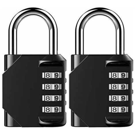 Bardusch-Lot de 2 cadenas à combinaison - Cadenas anti-rouille à 4 chiffres - Résistant aux intempéries - Idéal pour les vestiaires à l'école, à la salle de gym, les armoires, les boîtes à outils (1/5)