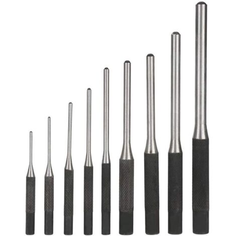 Bardusch-9PCS Poinçon Jeu de Chasse-goupilles En Acier Durable Professionnel, Outil à Main Ingénierie Mécanique,le noir, (1/5)