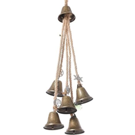 Bardusch-Cloches de sorcières, charme de protection de porte, énergies négatives claires magiques, attire les carillons éoliens positifs, boho ornements suspendus pour porche, jardin, fenêtre, métal (1/5)