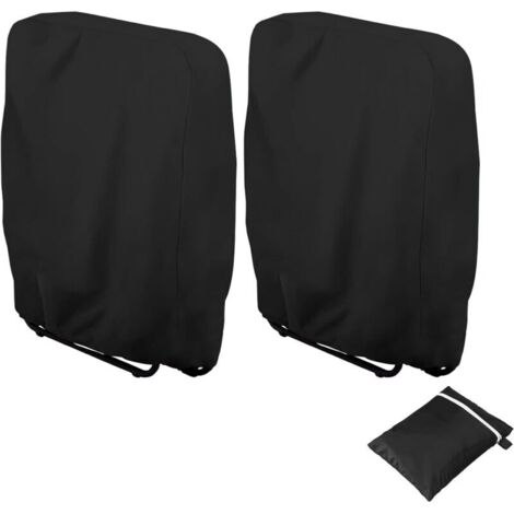 Bardusch-Housse de Chaise Longue Pliable Imperméable - Protection pour Transat de Jardin, 2 Pièces (Noir) (1/5)
