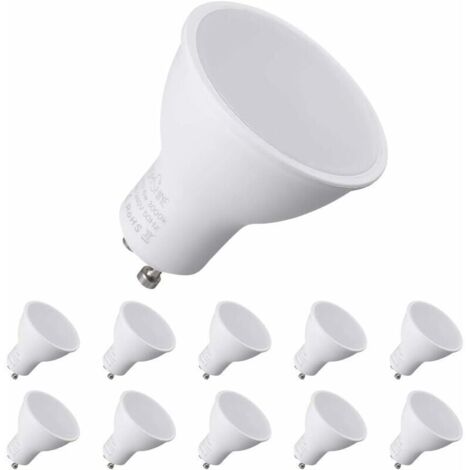 Bardusch-Ampoules LED GU10, 7W équivalent Ampoule Halogène 70W, 550ml, Blanc Chaud 3000K, 120°Larges Faisceaux, Ampoules LED Spot, Lot de 10 [Classe énergétique A++] [Classe énergétique F] (1/5)
