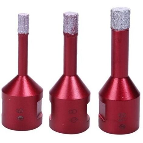 Bardusch-Forets Diamant 3PCS 6mm/8mm/10mm Brasé Sous Vide Trépans avec Filetage M14 pour Perçage à sec en Porcelaine Carrelage Granit Marbre (1/5)