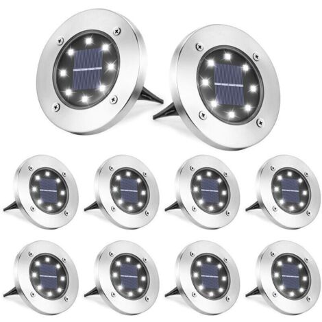 Bardusch-8 Pièces LED Lumière Solaire Extérieur Lampe Solaires Jardin Au Sol Blanc Froid Pelouse Lumière (1/5)