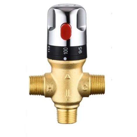Bardusch-Mitigeur thermostatique rglable de salle de bains mitigeur d\'eau en laiton vanne de contrle de temprature de mlange d\'eau chaude/froide (1/5)