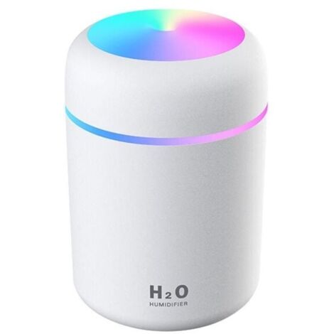 Bardusch-Humidificateur d'Air, Mini Humidificateur Ultrasonique avec 2 Mode Brume Réglable, Arrêt automatique et Veilleuse Colorée, USB Humidificateur Portable pour Auto Maison Bureau Chambre(Blanc) (1/4)