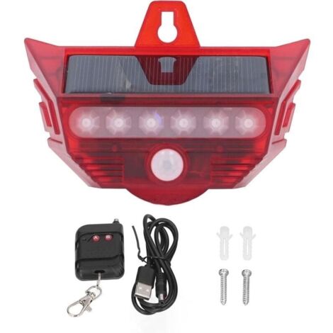 Bardusch-Alarme de lumière de sécurité solaire Voyant d'avertissement simulé à énergie solaire 4 modes Télécommande Capteur de mouvement Lumière solaire étanche Économie d'énergie Lampe clignotante (1/5)