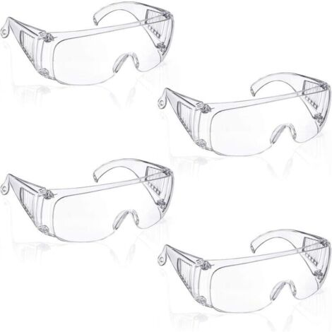 Bardusch-Xinlon 4 Paires Lunette Protection, Lunettes de Sécurité Transparentes, Lunettes de Protection la Sécurité en Laboratoire, Lunettes de Sécurité (1/5)
