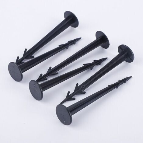 Bardusch-Lot de 100 Piquets d'ancrage en Plastique Noir 12 cm résistants aux UV (1/5)