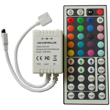 Bardusch-44 Key Touches IR Remote Control Télécommande Sans Fil, 12V 6A Controller Contrôleur pour Bande de RGB LED (1/5)
