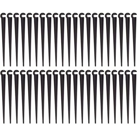 Bardusch-Piquets de Support de Tuyau d'irrigation Support Piquet de Tube Irrigation Goutte à Goutte Plastique Outil de Jardinage,Paquet de 100 (1/4)