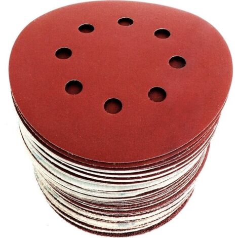Bardusch-Disques de Ponçage Papier Abrasifs 125mm Ponceuse P40/P60/P80/P120/P180/P240 8 trous (1/3)