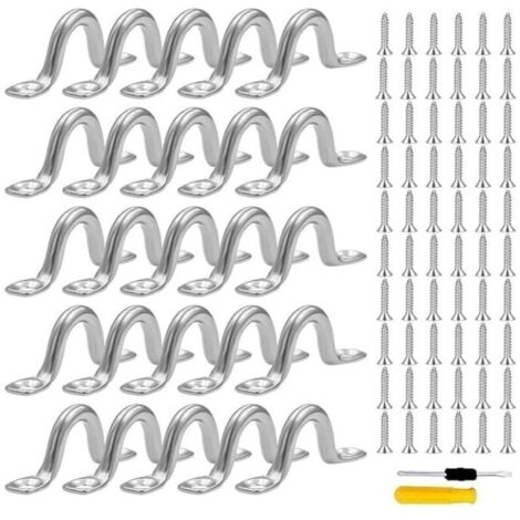 Bardusch-40 Pontet INOX, Acier Inoxydable Pontet avec 80 vis & 1 Tournevis pour Bateau et Kayak,Pont,Voile D\'ombrage de Voiture,Grement de Cano (6 mm) (1/5)