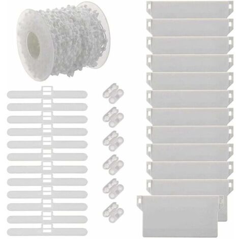 Bardusch-Kit de réparation de Stores verticaux, Accessoires pour store vertical, connecteurs de chaîne en plastique Connecteurs supérieurs Cintres de 89 mm Poids Lattes (1/5)