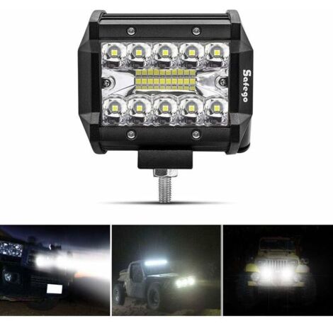 Bardusch-4" 60W Projecteur LED Lampe de travail Barre LED Phare 10800LM, Etanche IP67, Feux Antibrouillard pour Voiture Hors Route Tracteur Camion SUV ATV Bâteau 12V 24V Feux Diurne Lumière (1/5)