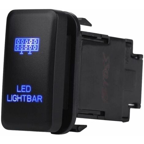 Bardusch-Interrupteur à bascule de barre lumineuse à LED ON OFF LED Light, 12V Bleu LED Auto Auto On Off Rocker Toggle Switch pour Hilux Landcruiser VIGO(LED LIGHT BAR Pattern) (1/5)