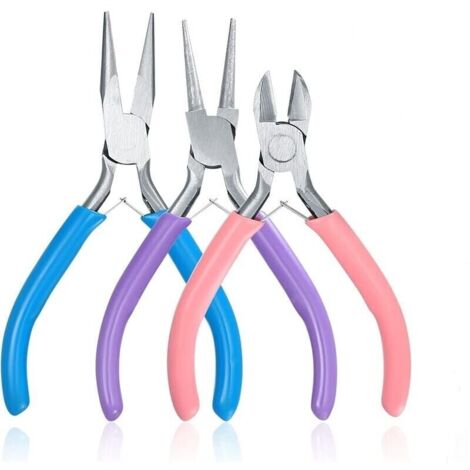 Bardusch-3 Pinces à Bijoux, Pince Trousse Outils de Fabrication de Bijoux, Pinces à Becs Aiguilles, Pinces à Bec Long, Pinces à Becs de Chaîne, Coupe fil (1/4)