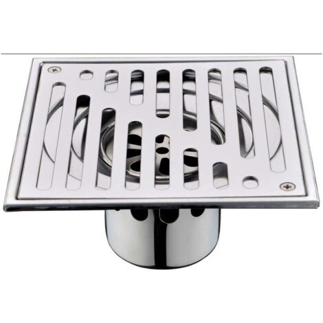 Bardusch-Siphon de Sol en Acier Inoxydable Anti Odeur carré de Salle de Bain déchets Gate Égouttoir de Douche avec Grande Calibre, 150  150mm (1/4)