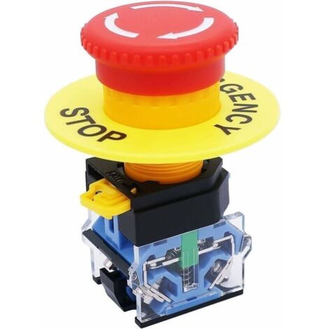 Bardusch-AC 440 V 10A interrupteur à bouton poussoir d'arrêt d'urgence champignon rouge 22mm NO NC interrupteur à bouton poussoir LA38 11ZS