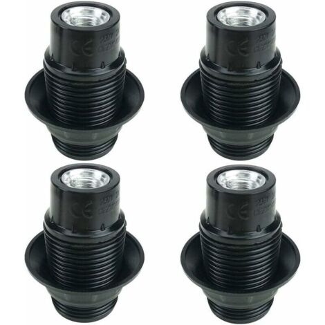 Bardusch-Vis E14 Noir, Support D'ampoule E14, 4 Pièces Douille E14, Ampoule à Douille E14, Adaptateur Noir Socket, Douilles de Lampe Décoration Café Cuisine Cafétéria Industrie et DIY (1/5)