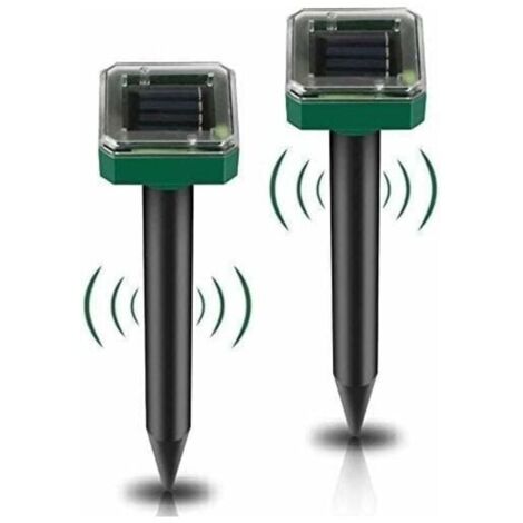 Bardusch-Répulsif Taupe Solaire à Ultrason Intellige Lot de 2, Solaire Souris Repeller Exterieur, répulsifs Anti Taupes à énergie Solaire pour Taupes, Campagnols,Serpents ou Autres Autres Rongeurs (1/5)