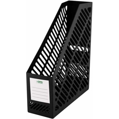 Bardusch-Porte revues Porte Revue Bureau Classeurs à Revues Rangement Papier Vertical Pour le rangement ordonné de documents, cahiers et dossiers jusqu'au format A4 C4 Largeur: 90 mm Noir (1/5)