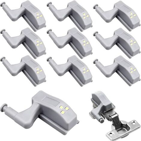 Bardusch-10 Pcs Lumières Charnière Universal Lumière D'armoire Couleur Blanc Chaud 12V 23A Batterie pour Cuisine Maison Meubles Armoire Porte D'armoire (1/5)