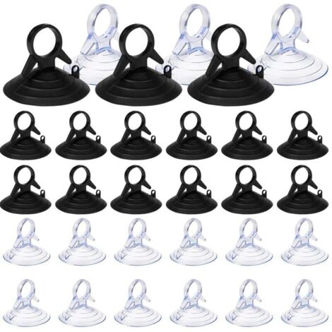 Bardusch-60 Pièces Ventouse pare Soleil, 45mm Ventouse Sans Crochets Ventouse, PVC Ventouses Mini Ventouse Transparente et Noire Ventouse, Ventouse pour Vitre (1/5)