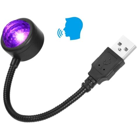 Bardusch-Lampe de Toit pour Voiture, Mini Lumière Voiture Intérieur Romantique LED avec Commande Vocale et 4 Couleurs 9 Modes de Fonctionnement, Réglable Plug et Play Lampe USB pour Voiture/Maison/Fêt (1/5)