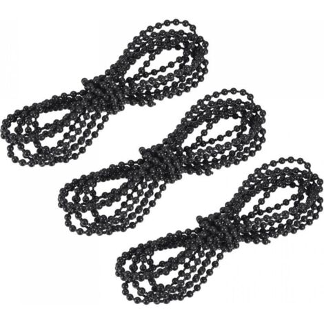 Bardusch-Aveugles Perlé Chaîne Cordon, 2,19 Yards 3Pcs Romain Vertical Rouleau Ombres pour Fenêtre Rideau Aveugles Rechange Pièces, Noir (1/5)