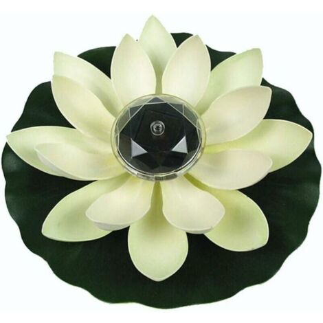 Bardusch-Lumière de Lotus, décoration de Bassin Flottant Solaire Fleur de Lotus LED changeant de Couleur de Fleurs Nuit Lampe de lumière pour Pool Party Garden House(Blanc) (1/5)