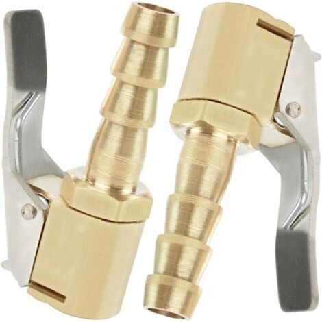 Bardusch-2 Pices Embout de Gonflage,Embout Gonflage Pneu Voiture,Embout Gonfleur avec Clip,Gonflage Valve Clip Pince Connecteur Adaptateur,pour Valves de Pneu,en Laiton,8mm (1/5)