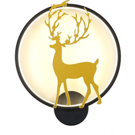 Bardusch-Applique murale nordique Elk, lampe de chevet dans la chambre à coucher Moderne Minimaliste Creative Escalier Balcon Décoration LED Allée Lampe pour Salon Chambre, Blanc, trois couleurs de lu (1/5)