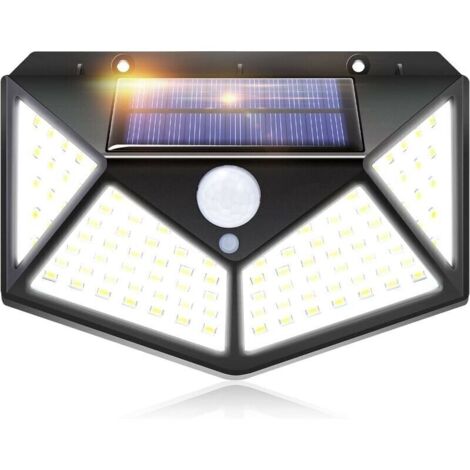 Bardusch-Lampe solaire extérieure IOTSES 100LED 2200mAh 3 modes avec capteur de mouvement 270º des quatre côtés Projecteur étanche IP65 pour jardin, garage, rue, patio, terrasse, etc. (1 unité)