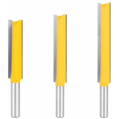 Bardusch-3Pcs 8mm Queue Fraises de Fraisage extra longues, Fraise Bois Fraise Extra longue Fraise droite bout 8mm x 1/2quot x 50mm, 8mmx 1/2quot x 63mm, 8mmx 1/2quot x 76mm (1/5)