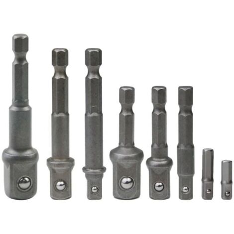 Bardusch-8 Pièces 1/4" 3/8" 1/2" Porte Embouts Magnétique Extension de Vissage Adaptateur Tournevis Hexagonal/Carré Assortiment (1/5)