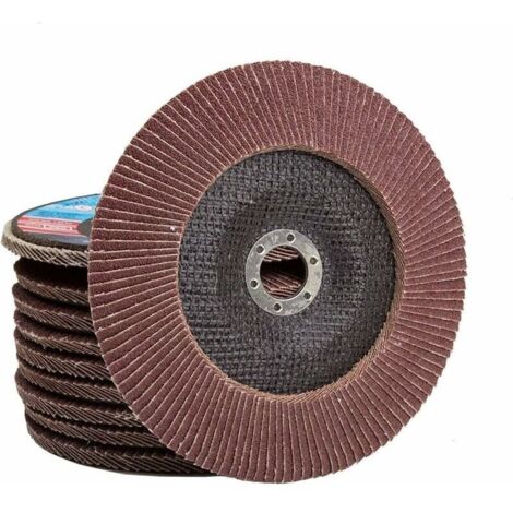 Bardusch-Lot de 10 disques à lamelles Ø 125 mm Grain Marron Disque abrasif pour meuleuse d'angle (1/5)