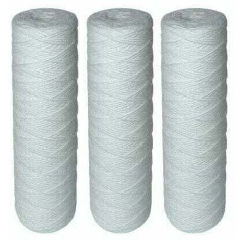 Bardusch-Lot de 3 cartouches de filtration à eau bobinées - Filtre les sédiments jusqu'à 5 microns - Taille standard universelle 10" - Résistant aux hautes températures - Cartouches bobinées (1/5)