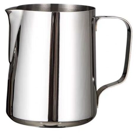 Bardusch-Pichet à mousse de lait, pichet à lait en acier inoxydable 304, pichet à vapeur de 350 ml, pichet à vapeur pour café, cappuccino, barista, carafe à lait avec stylo de décoration, argenté 350M (1/4)