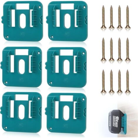 Bardusch-6 x Support de Batterie Makita18V avec 12 Vis, Compatible avec Makita BL1860 BL1850 BL1840 BL1830, Bleu(Pas de Batterie) (1/5)