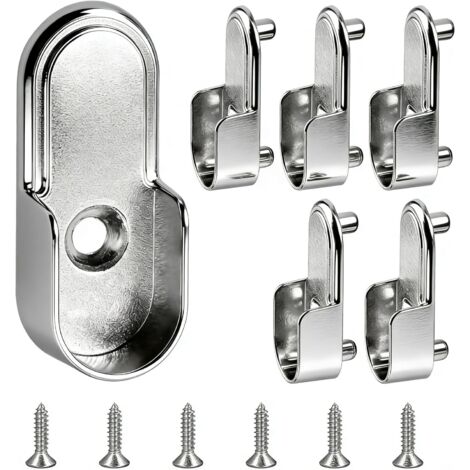 Bardusch-6 Pièces Support Penderie, Supports Robustes pour Barres Penderie, Montage Facile, Support Barre Penderies, Fixation Tringle Penderies