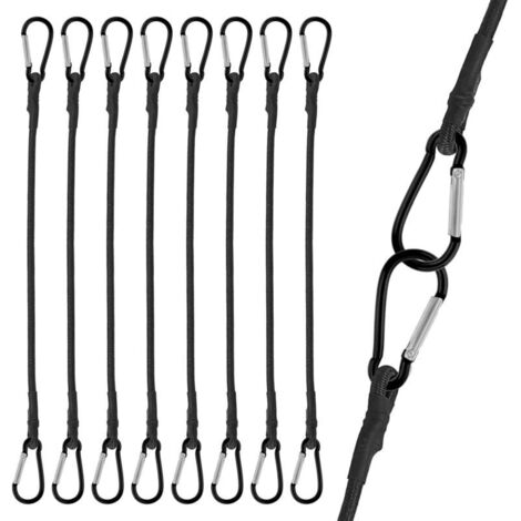 Bardusch-Tendeur Elastique avec Mousqueton, 8 Pièces 25cm Tendeurs élastiques avec Mousqueton, Tendeurs Elastique avec Mousqueton pour Camping, Bâches, Tente, Bagages, Voitur et Motos (1/5)