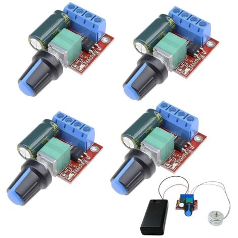 Bardusch-4 Pièces Contrôleur De Vitesse Pwm Regulateur De Vitesse Moteur Contrôleur,Potentiometre 12v,Variateur 12v,5v-35v 5a,Commutateur De Commande Réglable Avec Bouton De Contrôle De Vitesse
