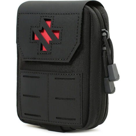 Bardusch-Pochette médicale tactique - Trousse de premiers secours et IFAK détachable Compatible Molle Nylon 1000D Verrouillage par anneau en D (noir) (1/5)