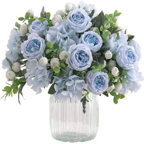 Bardusch-4 bouquets de fleurs d'hortensia pivoines blanches artificielles, peuvent être utilisés pour la décoration du salon ou de la maison, (1/5)