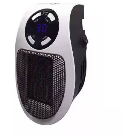Bardusch-Chauffage électrique local 500 W (2 m²), 2 vitesses de ventilateur, contrôle de la température 15 30 °C, minuterie de 1 à 12 heures, arrêt automatique (1/5)