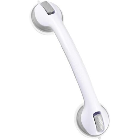 Bardusch-Barre d'appui pour salle de bain et douche, poignée de douche robuste à ventouse de 40 cm, barre d'appui de baignoire amovible et étanche, grise et blanche, pour femmes âgées et enceintes
