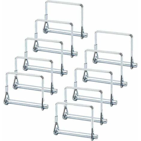 Bardusch-Goupille Verrouillage Carrée, 10 Pièces Goupille Verrouillage L'arbre, Goupille Verrouillage 1/4", Goupille D'attelage, pour Remorquage de Remorque de Jardin Pelouse de Ferme (Argent) (1/5)